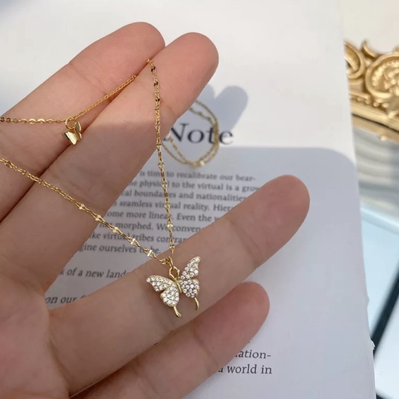 NEW 925 STERLING SILVER BUTTERFLY NECKLACE - Picture 2 of 4